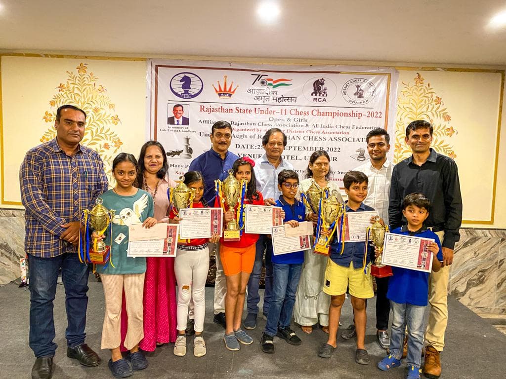 Rajasthan State Under-11 Chess Championship will start from 25 Sep